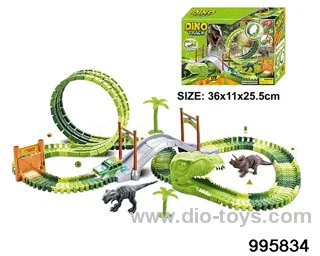 Electric dinosaur track in 120PCS color box