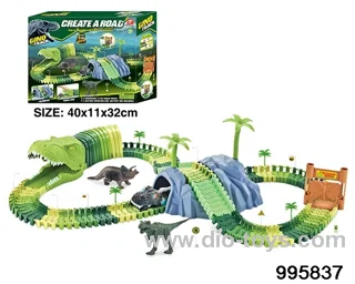 Electric dinosaur track in 144PCS color box