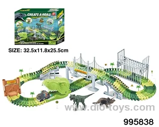 Electric dinosaur track in 144PCS color box
