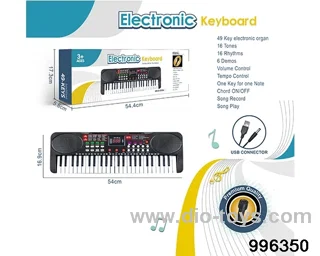 49-key multi-function electronic organ with microphone, USB interface cable in color box