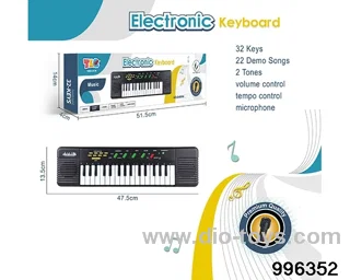 32-button multi-function electronic organ with microphone, USB interface cable in color box