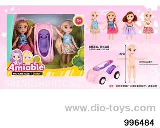 6-inch full-body live joint Aisha sisters+plastic car in window box