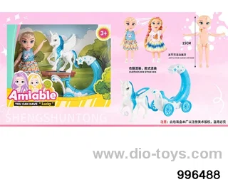 6-inch full-body articulated Aisha casual wear+Pegasus cart in window box