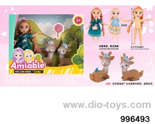 6-inch full-body live joint Anna casual wear+a pair of enamel sika deer+camera in window box