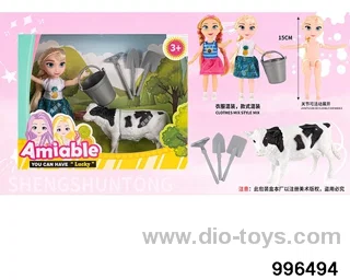 6-inch full-body articulated Aisha casual wear+plastic milk+bucket+shovel 3 sets in window box