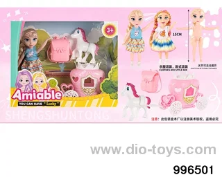 6-inch full-body articulated Aisha casual wear+horse-drawn cart+schoolbag in window box