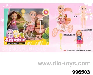 6-inch full-body living joint Aisana sisters casual wear+pet bike+dog+balloon in window box