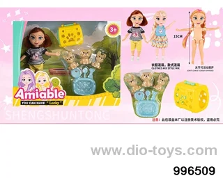 6-inch full-body articulated Anna casual wear+3 dogs 5-piece set of blister+dog cage in window box
