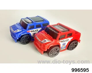Q plate inertia police car mixed with two models in opp bag
