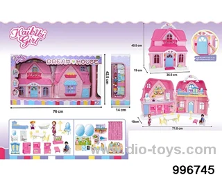 Cabbie girls' portable house big suit with light music in window box