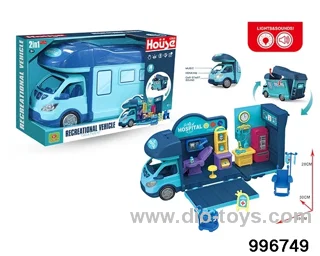 Scene RV with light music and medical theme in display box