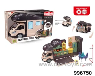 Scene RV with light, music, kitchen theme in display box