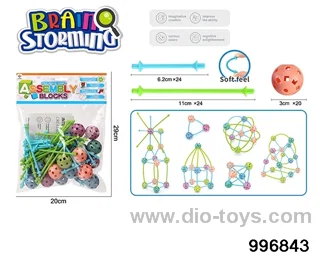Building block toy in PP bag with header
