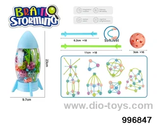 Building block toy in bottle