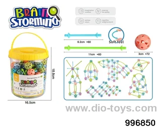 Building block toy in bottle