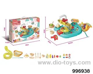 Electric water outlet children's water park toy dishwasher in color box