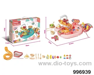 Electric water outlet children's water park toy dishwasher in color box