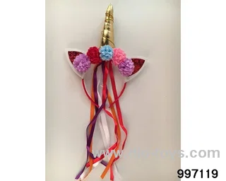 Unicorn head buckle (5 flowers) in opp bag