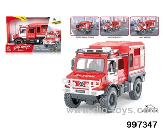 friction rescue vehicle with light/sound