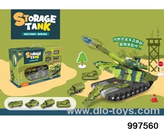 2 in 1 multifunctional deformational storage tank parking lot with light and firing sounds