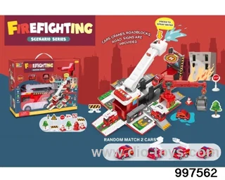 2 in 1 multifunctional deformational storage fire fighting truck parking lot with sound and light