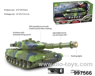 Inertial tank with firing sound and fliashing light - army green
