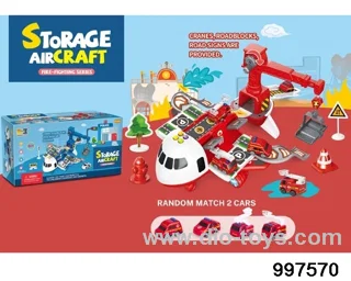 mini 2-in-1 multifunctional deformational storage inertial airplane parking lot with sound and light