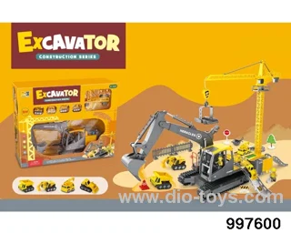 2 in 1 multifunctional deformational excavator crane parking lot with sound lights