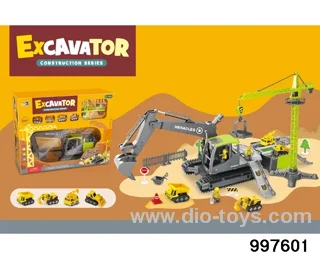 2 in 1 multifunctional deformational excavator crane parking lot with sound lights