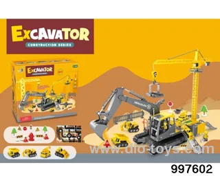 2 in 1 multifunctional deformational excavator crane parking lot with sound lights