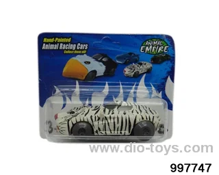 Friction/Pull Back Animal Sport Car- Tiger in Blister card