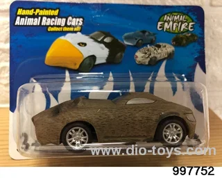 Inertia/rebound animal sports car - brown bear in Blister card
