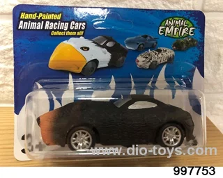 Inertia/rebound animal sports car - black bear in Blister card