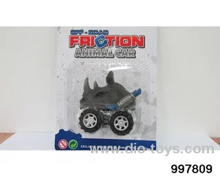 Inertia/return animal cart - rhinoceros in Blister card