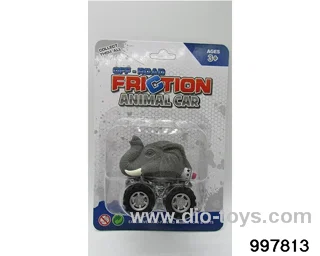 Inertia/return animal cart - elephant in Blister card