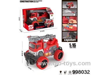 1:16 friction truck with light/music/spray water