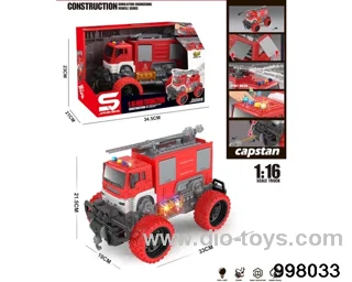 1:16 friction truck with light/music/spray water
