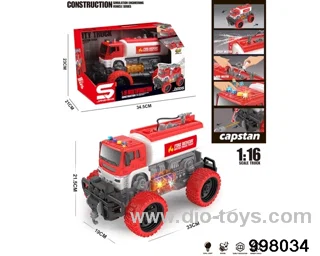 1:16 friction truck with light/music/spray water