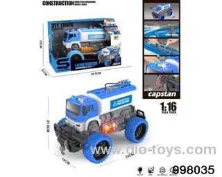 1:16 friction truck with light/music/spray water
