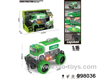 1:16 friction truck with light/music/spray water
