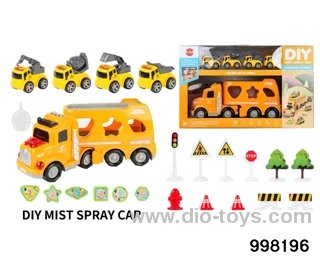 Spray container truck with friction car