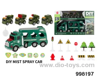 Spray container truck with friction car