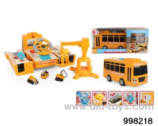 Sound and light story car with 4pcs pull back alloy car