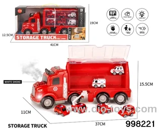 Spray storage container truck with 6pcs pull back alloy car