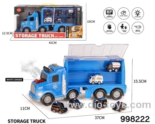 Spray storage container truck with 6pcs pull back alloy car
