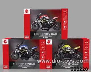 pull back alloy motorcycle with light/sound