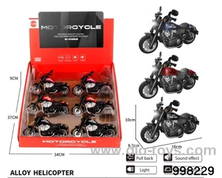 pull back alloy motorcycle with light/sound