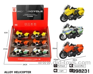 pull back alloy motorcycle with light/sound