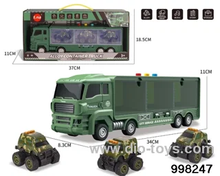 free wheel truck with 3pcs pull back alloy car