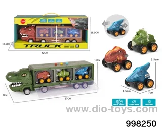 spray container truck with 3pcs pull back alloy car